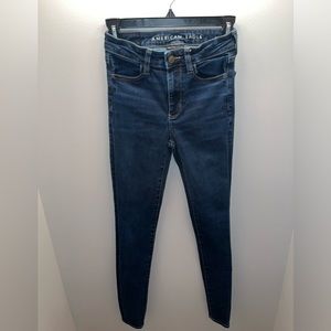 American Eagle Next Level Stretch 0 Super High Waisted Jegging Dark Wash
